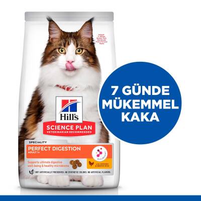 Hill's SCIENCE PLAN Mükemmel Sindirim +1 Yetişkin Tavuklu ve Kahverengi Pirinçli Kedi Maması 1,5 kg - 2