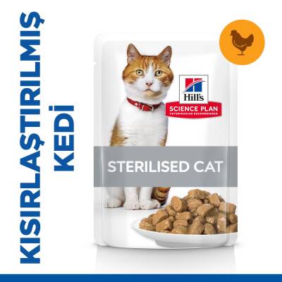 Hill's Science Plan Kısırlaştırılmış Yetişkin Tavuklu Kedi Pouch 12 X 85 gr - 1