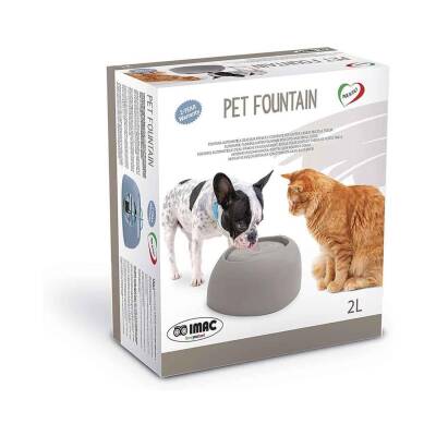 Imac Pet Fountaın Kedi ve Köpekler İçin Filtreli Otomatik Su kabı 2 lt Gri - 3