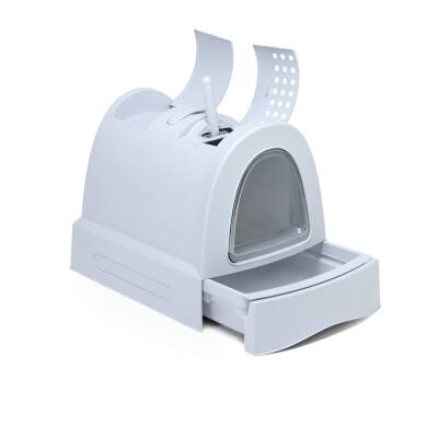 Imac Zuma Buz Mavisi Çekmeceli Kapalı Kedi Tuvaleti 40 X 42,5 X 56 cm - 1
