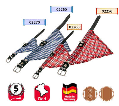 Karlie Deri Bandanalı Boyun Tasması 27 cm Kırmızı - 1