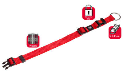 Karlie Kilitli Boyun Tasması M 40-55 cm Kırmızı - 1