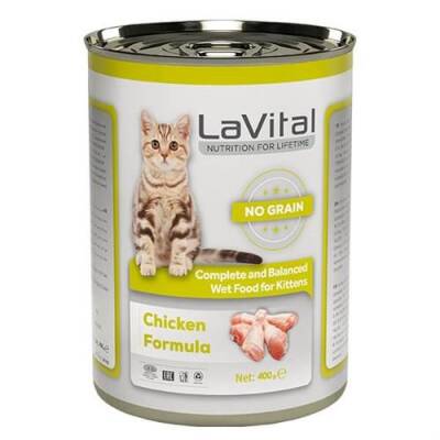 LaVital Kitten Tahılsız Tavuklu Yavru Konserve Kedi Maması 400 gr - 1