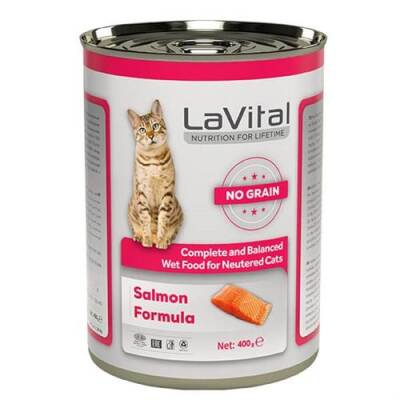 LaVital Sterilised Tahılsız Somonlu Yetişkin Kısır Kedi Konservesi 400 gr - 1