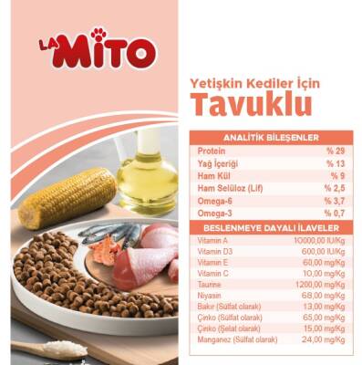 LaMito Adult Cat Tavuklu Yetişkin Kedi Maması 1 kg - 3