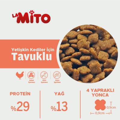 LaMito Adult Cat Tavuklu Yetişkin Kedi Maması 1 kg - 4