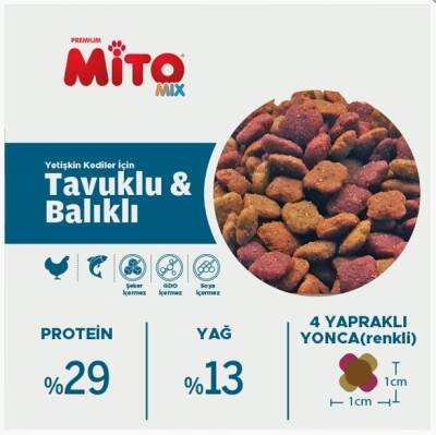 LaMito Mix Adult Cat Tavuklu ve Balıklı Renkli Taneli Yetişkin Kedi Maması 1 kg - 3