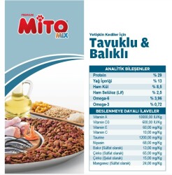 LaMito Mix Adult Cat Tavuklu ve Balıklı Renkli Taneli Yetişkin Kedi Maması 15 kg - 4