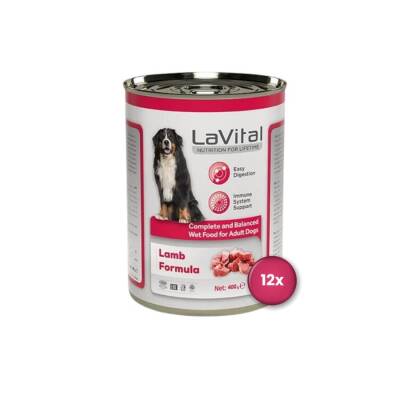 LaVital Adult Kuzulu Bağışıklık Sistemi Destekleyici Yetişkin Köpek Konservesi 400 gr X 12 adet - 1