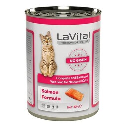 LaVital Somonlu Tahılsız Kısır Yetişkin Kedi Konservesi 400 gr - LaVital