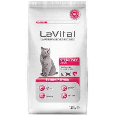 LaVital Sterilised Somonlu Kısırlaştırılmış Yetişkin Kedi Maması 1,5 kg - 1