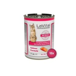 LaVital Sterilised Tahılsız Somonlu Yetişkin Kısır Kedi Konservesi 400 gr X 12 Adet - LaVital
