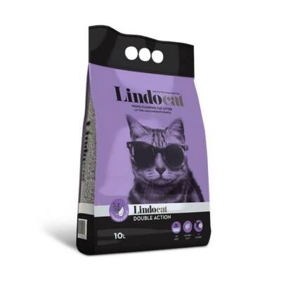 Lindocat Double Action Argan Yağı ve Lavanta Kokulu İnce Taneli Topaklanan Bentonit Kedi Kumu 10 Lt - 1