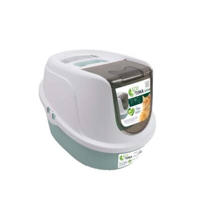 M-Pets Eco Tıma Kapalı Kedi Tuvaleti M 52,3x39,7x38 CM Yeşil - 1