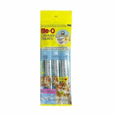 Me-O Creamy Tavuklu, Ciğerli ve Keçi Sütlü Yavru Kedi Ödülü 4x15 Gr - 1