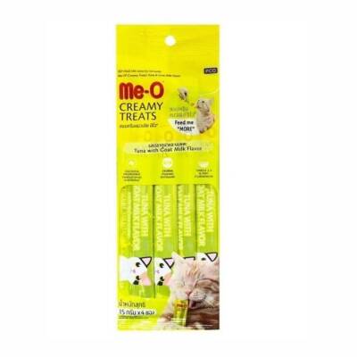 Me-O Creamy Ton Balıklı ve Keçi Sütlü Yetişkin Kedi Ödülü 4x15 gr - 1