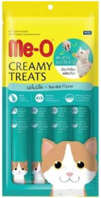 Me-O Creamy Kurutulmuş Füme Ton Balığı Sindirim Düzenleyici ve Deri Bakımı İçerikli Kedi Ödülü 4 X 15 gr - 1