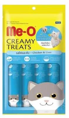 Me-O Taurine İçerkli Tavuklu ve Ciğerli Kedi Sıvı Ödül Maması 4 X 15 gr - 1