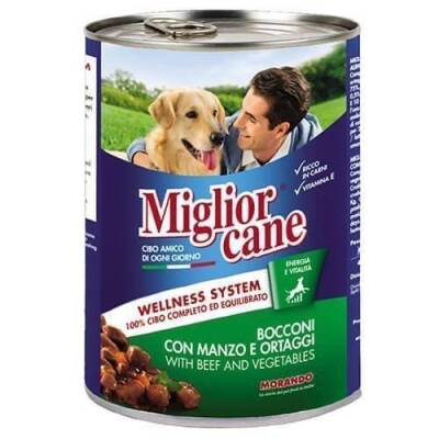 Miglior Cane Parça Etli Biftekli ve Sebzeli Konserve Köpek Maması 405 gr - 1