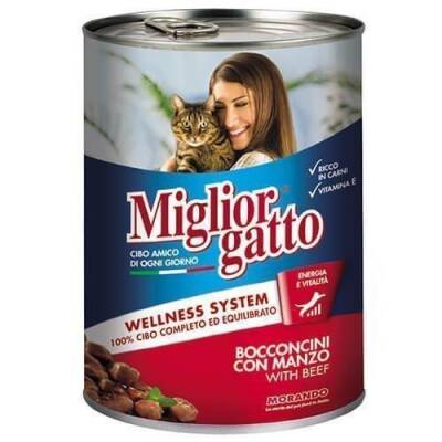 Miglior Gatto Parça Etli Biftekli Konserve Kedi Maması 405 gr - 1