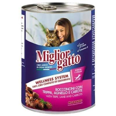 Miglior Gatto Parça Etli Kuzu İşkembe ve Havuçlu Konserve Kedi Maması 405 gr - 1