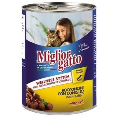 Miglior Gatto Parça Etli Tavşanlı Konserve Kedi Maması 405 gr - 1