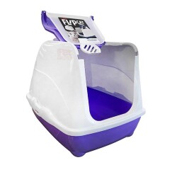 Moderna Flip Cat Filtreli Kapalı Kedi Tuvaleti Mor 39x39x50 Cm - Moderna