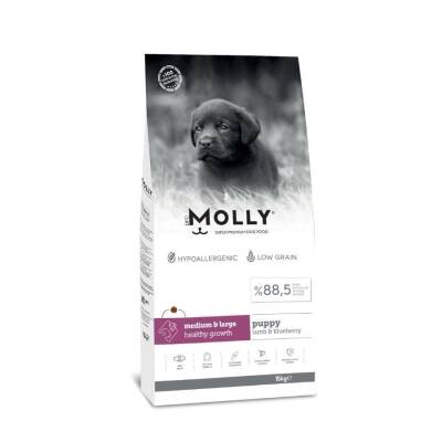 Molly Düşük Tahıllı Hypoallergenic Kuzulu ve Yaban Mersinli Orta ve Büyük Irk Yavru Köpek Maması 15 Kg - 1