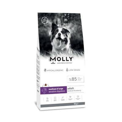 Molly Düşük Tahıllı Hypoallergenic Kuzulu ve Yaban Mersinli Orta ve Büyük Irk Yetişkin Köpek Maması 15 Kg - 1