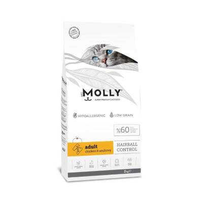 Molly Düşük Tahıllı Hypoallergenic Tavuklu ve Hamsili Yetişkin Kedi Maması 2 Kg - 1