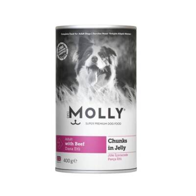 Molly Jöle İçinde Parça Biftekli Yetişkin Köpek Konservesi 400gr - 1
