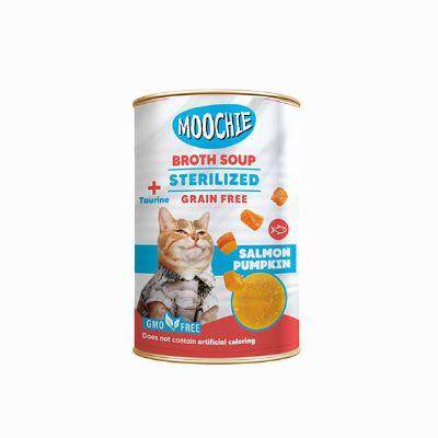 Moochie Kısırlaştırılmış Kediler İçin Somonlu ve Balkabaklı Kedi Çorbası 135 ml - 1
