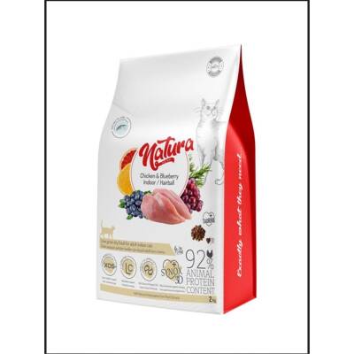 Natura Premium Hairball Tavuklu Yaban Mersinli Düşük Tahıllı kedi Maması 2 kg - 1