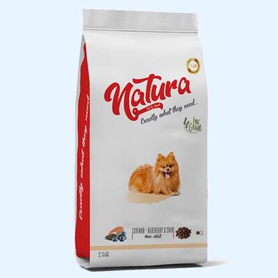Natura Premium Somonlu Çia Tohumlu Küçük Irk Yetişkin Köpek Maması 2,75 kg - 1