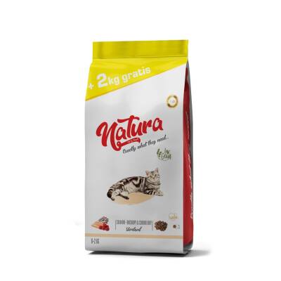 Natura Premium Somonlu Hamsili Yaban Mersinli Düşük Tahıllı Kısırlaştırılmış Yetişkin Kedi Maması 8 kg + 2 kg - 1