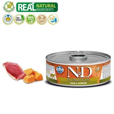 N&D Balkabaklı Tahılsız Ördekli Yetişkin Kedi Konservesi 70 gr - 1