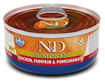 N&D Balkabaklı Tahılsız Tavuklu ve Narlı Yetişkin Kedi Konservesi 70 gr - 1
