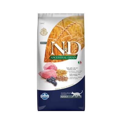 N&D Düşük Tahıllı Kuzu Etli Yaban Mersinli Kedi Maması 10 kg - 1