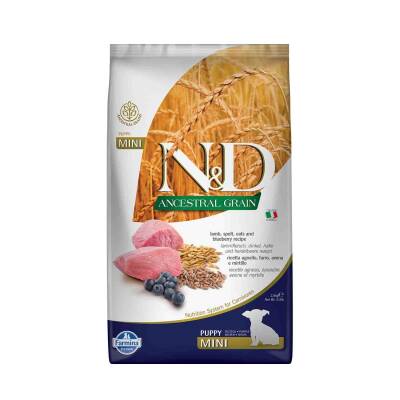 N&D Düşük Tahıllı Kuzu Etli Yaban Mersinli Küçük Irk Yavru Köpek Maması 2,5 kg - 1