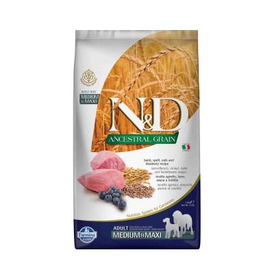 N&D Düşük Tahıllı Kuzu Etli Yaban Mersinli Orta ve Büyük Irk Yetişkin Köpek Maması 2,5 kg - 1
