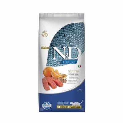 N&D Düşük Tahıllı Somon Balıklı ve Portakallı Kısırlaştırılmış Yetişkin Kedi Maması 10 kg - 1