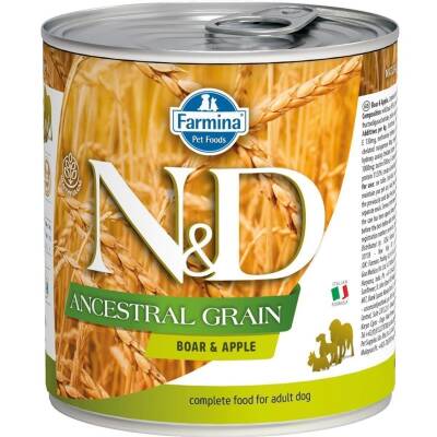 N&D Düşük Tahıllı Yaban Domuzu ve Elmalı Yetişkin Köpek Konservesi 285 gr - 1