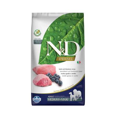 N&D Kuzu Etli Yaban Mersinli Tahılsız Orta ve Büyük Irk Yetişkin Köpek Maması 2,5 kg - 1