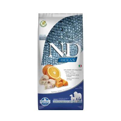 N&D Ocean Tahılsız Balkabaklı Morina Balıklı Köpek Maması 12 kg - 1