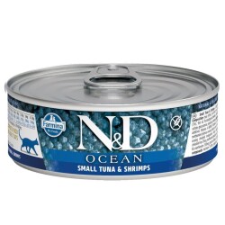 N&D Ocean Levrek ve Mürekkep Balıklı Karidesli Yetişkin Kedi Konservesi 80 gr - 1