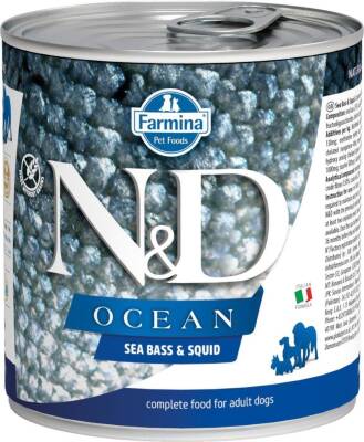 N&D Ocean Levrek ve Mürekkep Balıklı Yetişkin Köpek Konservesi 285 gr - 1