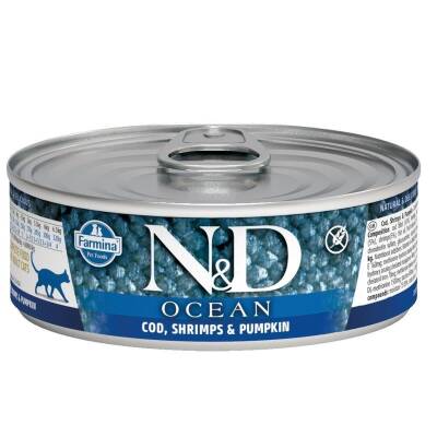 N&D Ocean M.Balığı Karides Balkabağı Yavru Kedi Konservesi 80 gr - 1