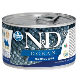 N&D Ocean Mini Levrek ve Mürekkep Balıklı Yetişkin Köpek Konservesi 140 gr - N&D