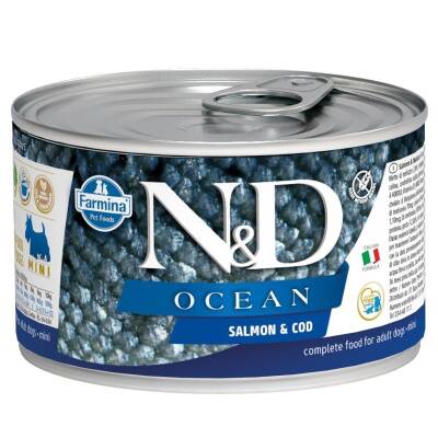 N&D Ocean Mini Somonlu ve Morina Balıklı Yetişkin Köpek Konservesi 140 gr - 1