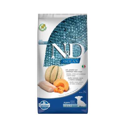 N&D Ocean Morina Balıklı Balkabaklı ve Kavunlu Tahılsız Küçük Irk Yavru Köpek Maması 7 kg - 1
